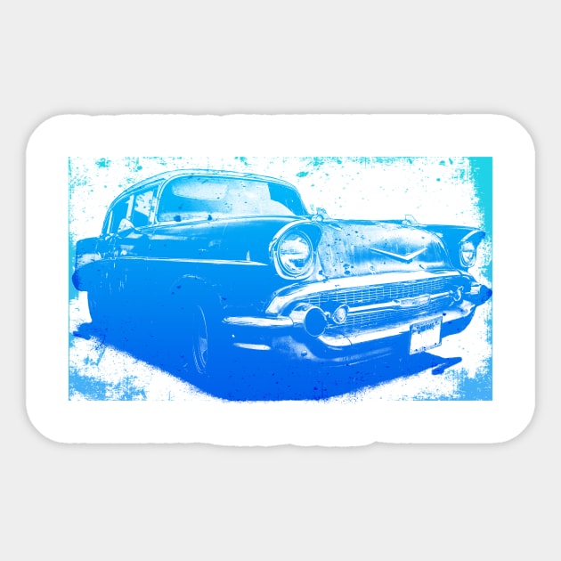 57 Chev (blue) Sticker by Jeff Allyn Szwast